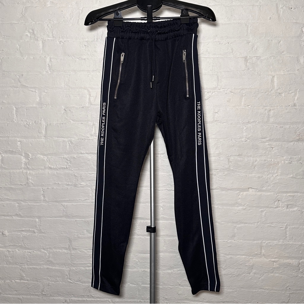 The Kooples Logo Stripe Skinny Navy Sweatpants